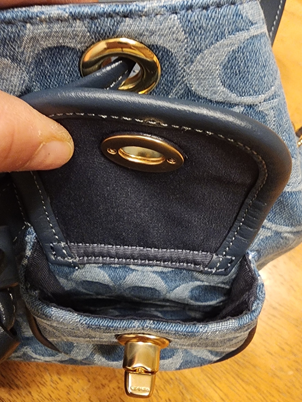 Coach Hadley Backpack in Signature Denim NWT - Picture 7 of 11